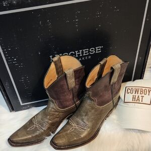 Lucchese Women's Olive and Brown Western Boots